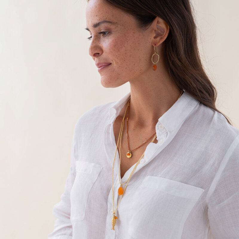 A Beautiful Story necklace 'Calm' - carnelian