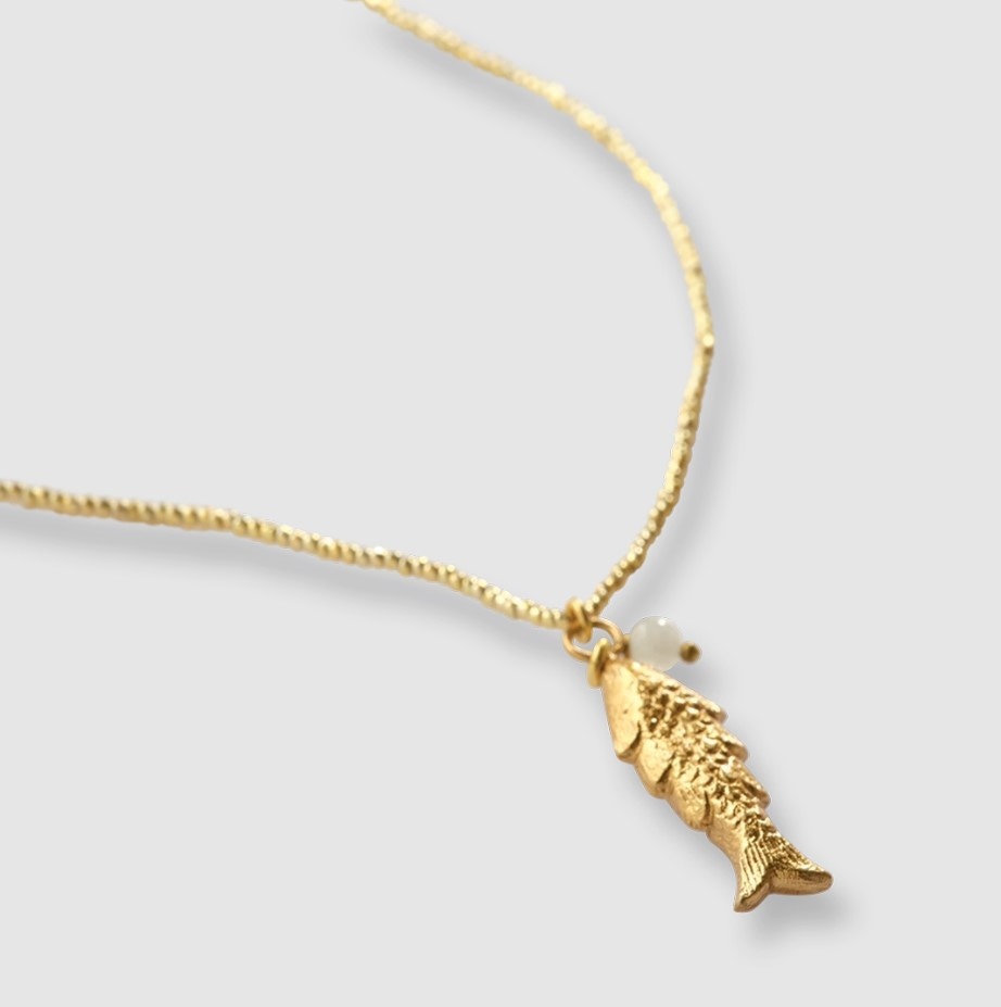 A Beautiful Story ketting 'Paradise' vis - maansteen