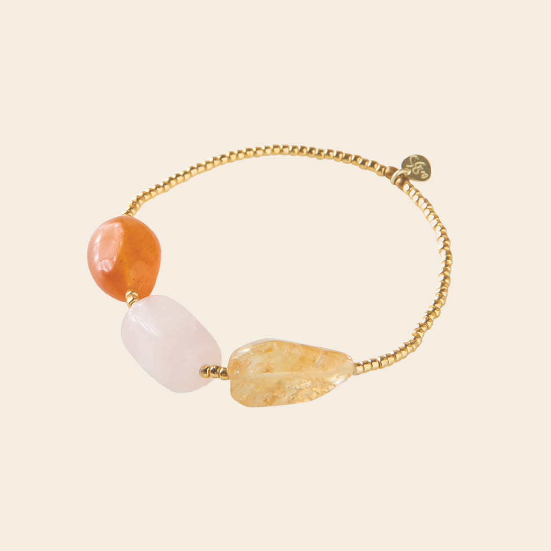 A Beautiful Story bracelet 'Desirable' - rose quartz / citrine