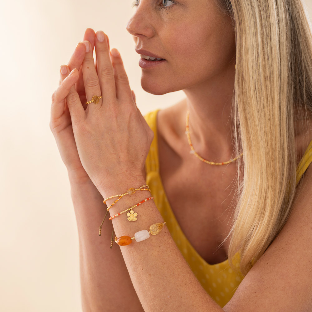 A Beautiful Story bracelet 'Desirable' - rose quartz / citrine