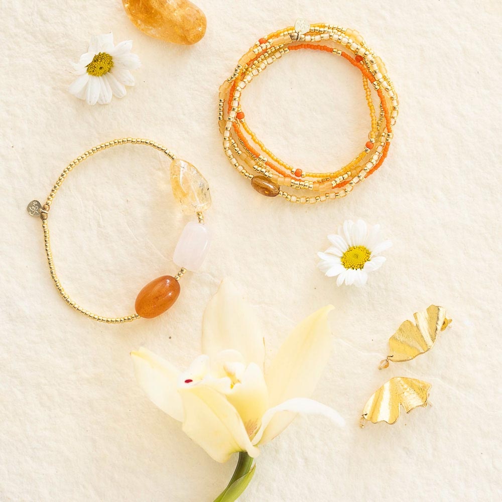 A Beautiful Story bracelet 'Desirable' - rose quartz / citrine
