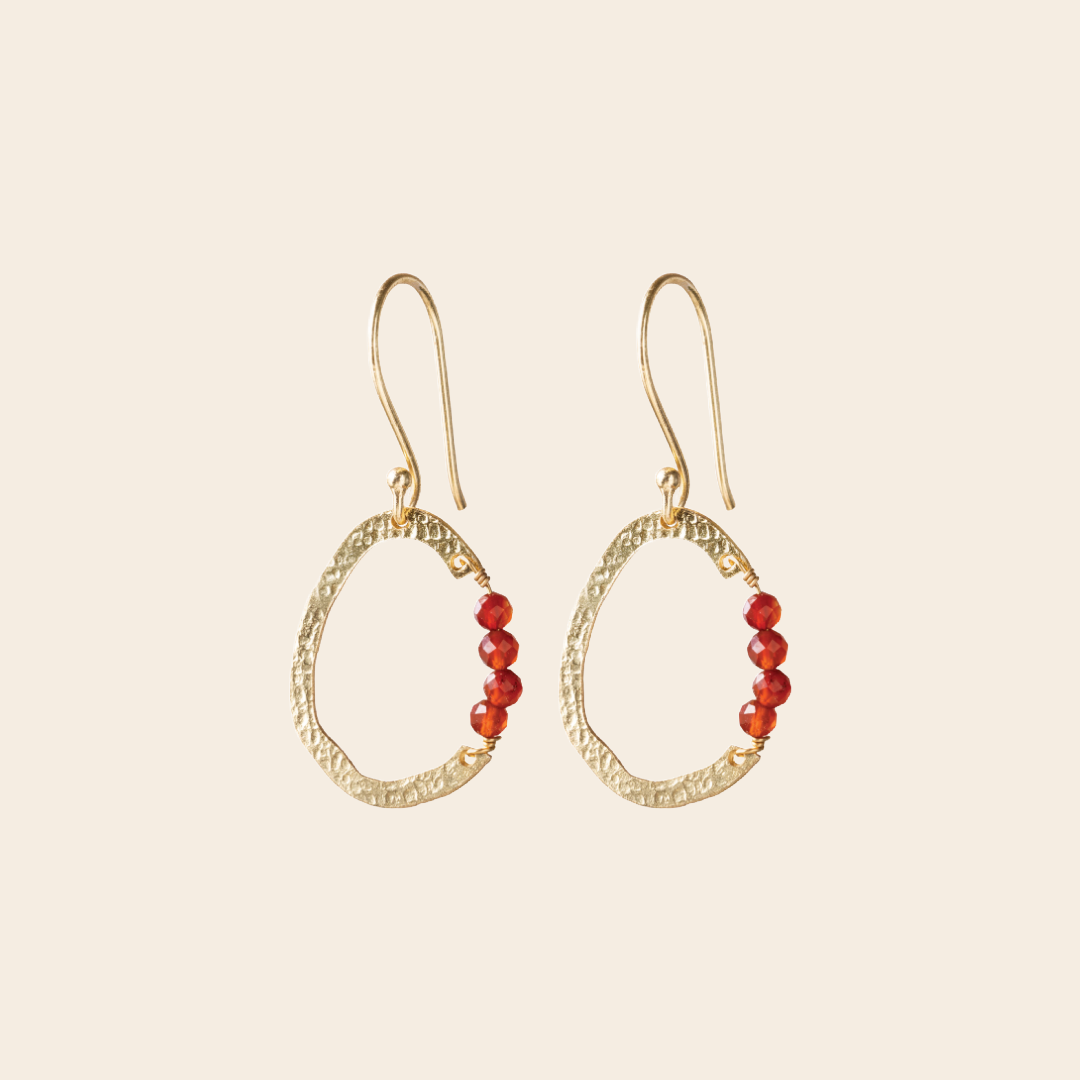 A Beautiful Story earrings 'Optism' - carnelian