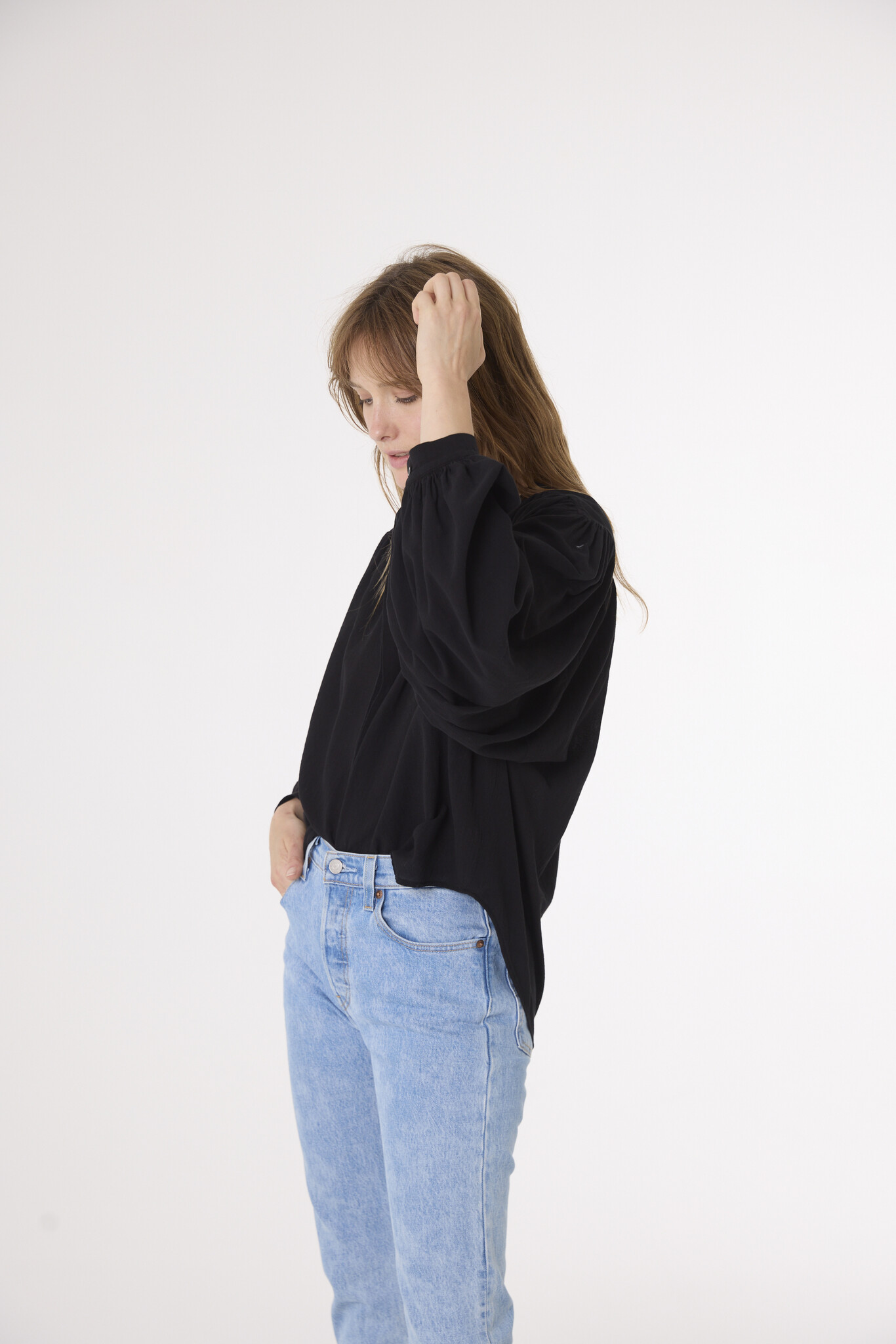 SacreCoeur blouse 'Lena' katoen  - zwart