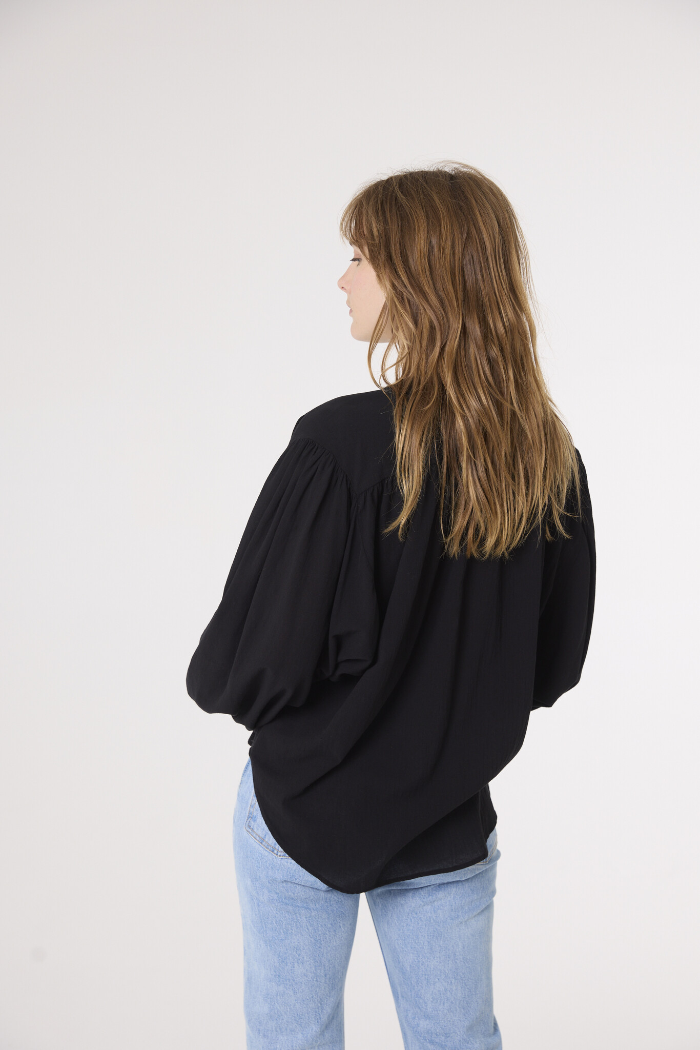 SacreCoeur blouse 'Lena' katoen  - zwart