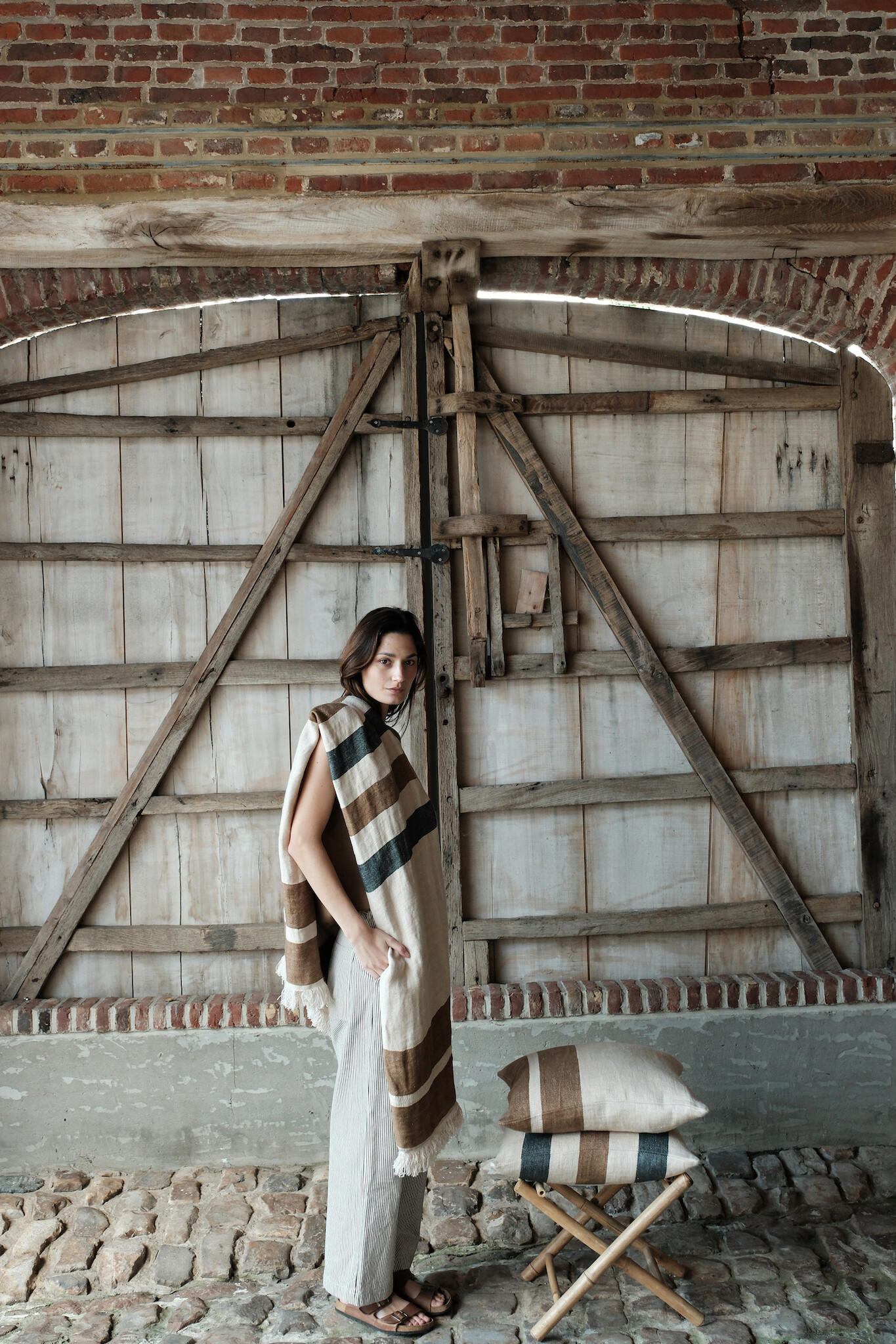 Libeco plaid / tablecloth  'Fouta' linnen  - dakota