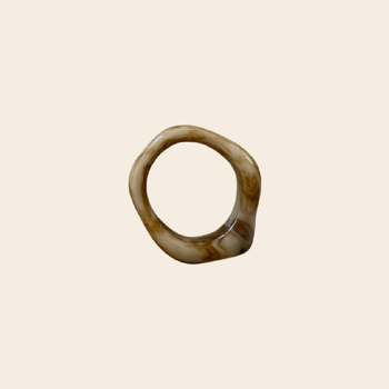 ByBjor ring 'Rainbow' - creamy marble brown