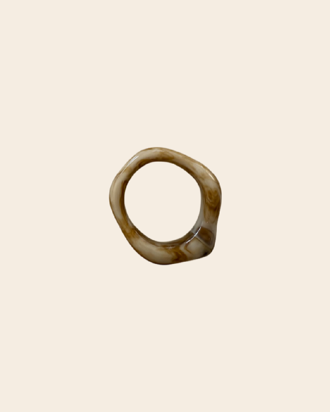 ByBjor ring 'Rainbow' - creamy marble brown