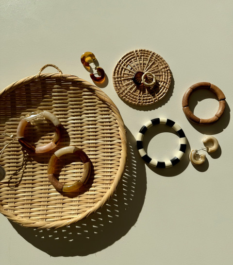 ByBjor ring 'Rainbow' - creamy marble brown