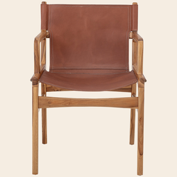 lounge chair 'Olle' - teakwood / leather