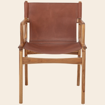 stoel 'Olle' - hout / leder