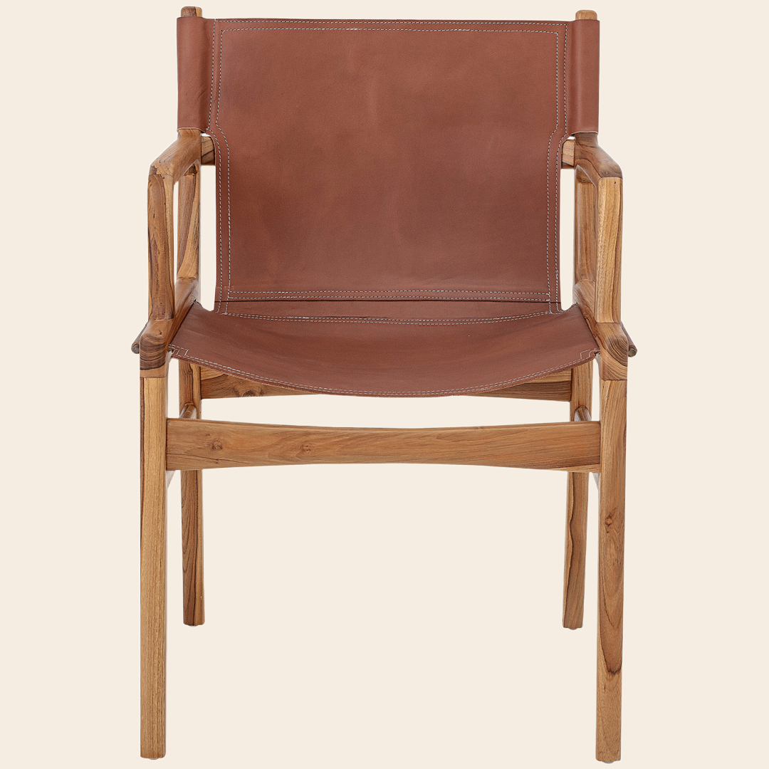 Bloomingville stoel 'Olle' - hout / leder