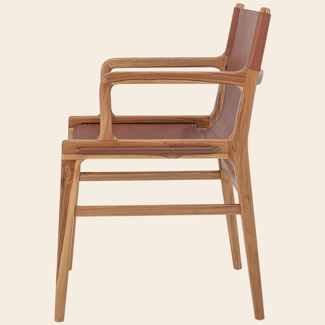 Bloomingville stoel 'Olle' - hout / leder