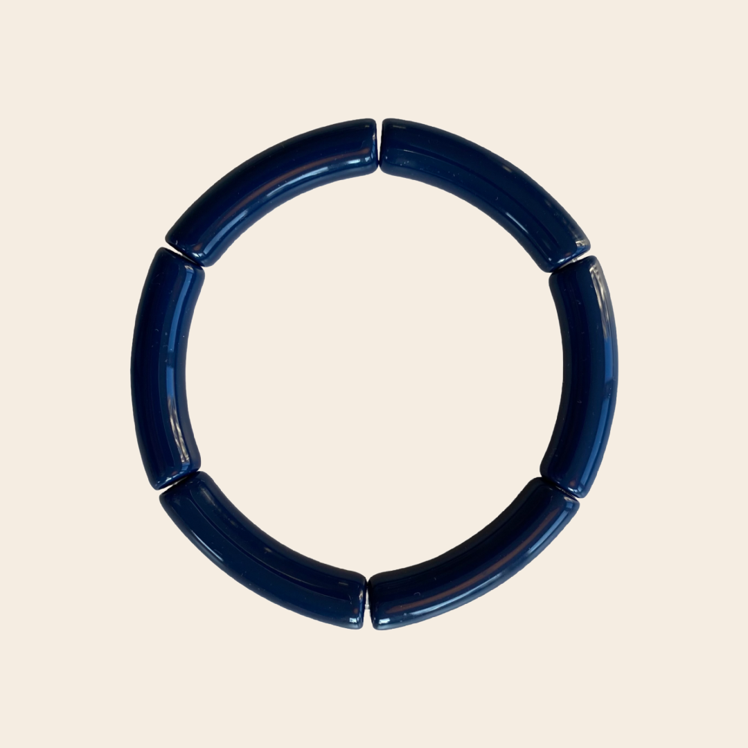 ByBjor armband 'Rainbow' S - donkerblauw