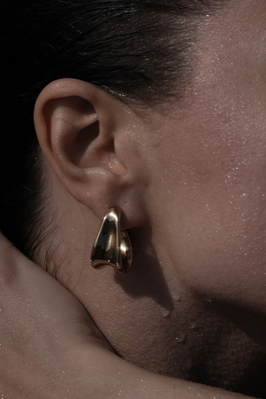 Bandhu oorbellen 'Dent' - goldplated