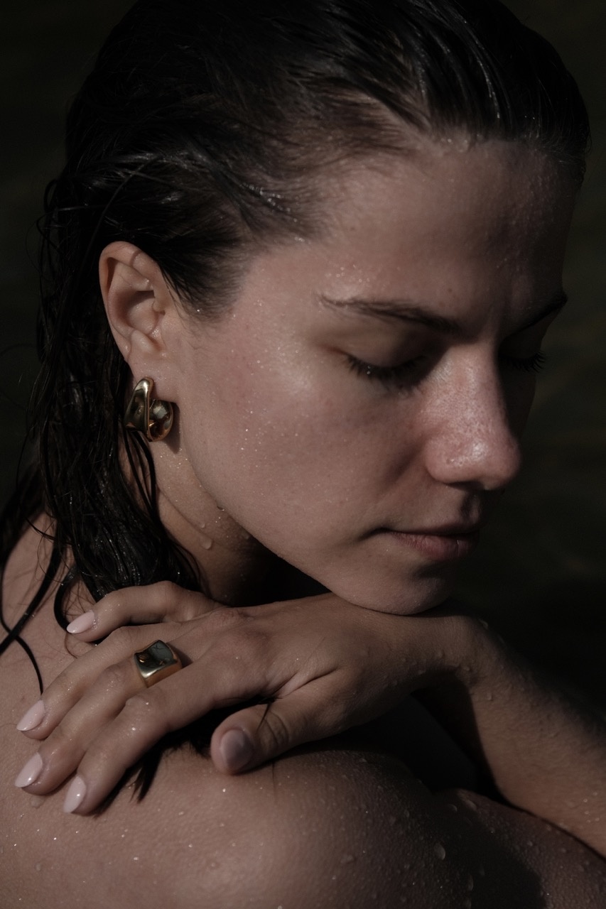 Bandhu oorbellen 'Dent' - goldplated