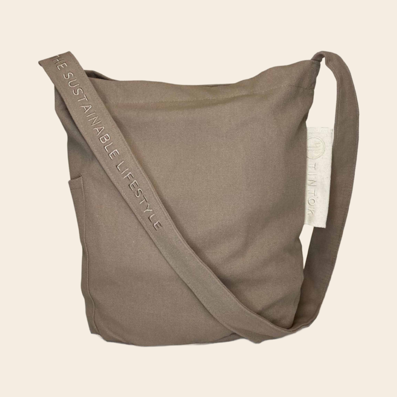 TinTok tote bag 'Mira' canvas - mokka