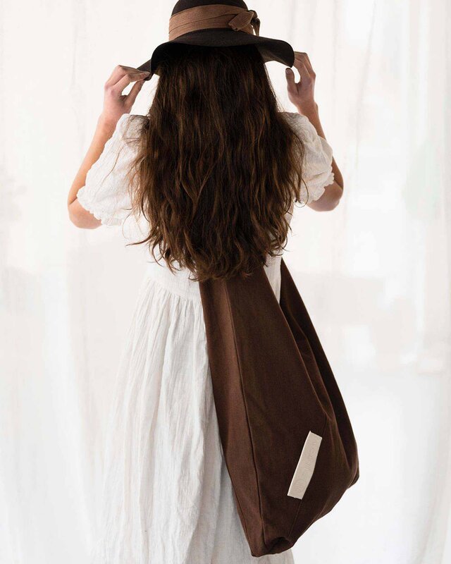 TinTok triangle tas 'Tira' canvas - bruin