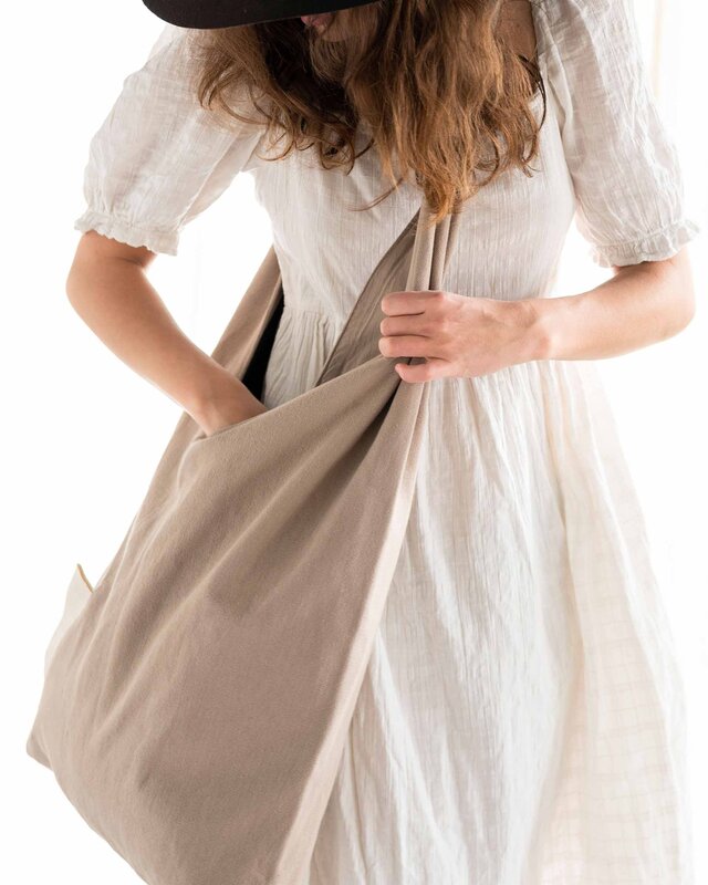 TinTok triangle tas 'Tira' canvas - mocha