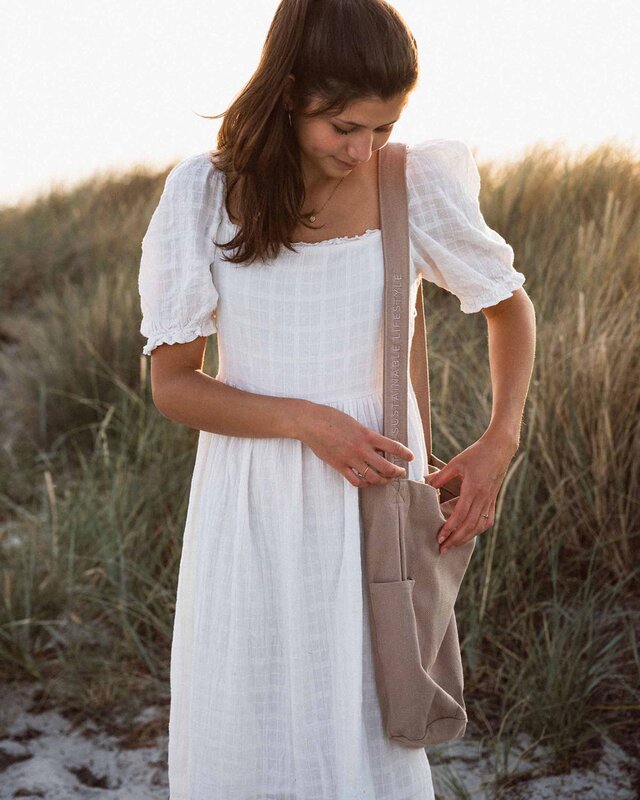 TinTok tote bag 'Mira' canvas - mokka