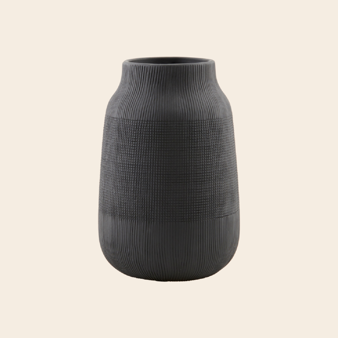 House Doctor vase 'Groove' - stoneware