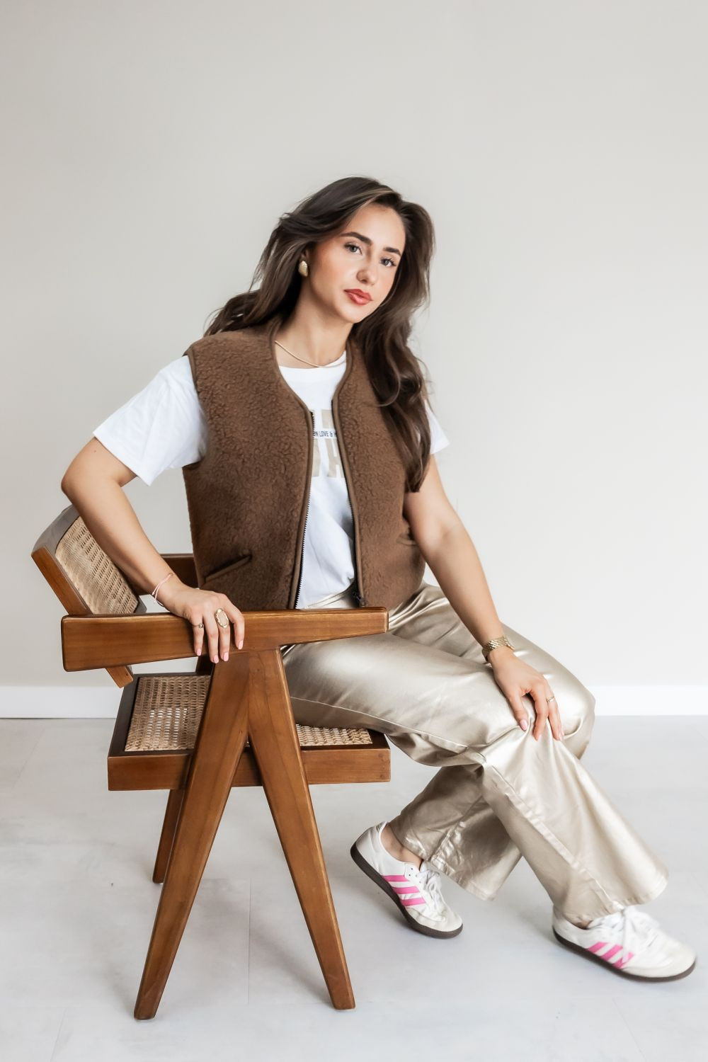 Alwero bodywarmer 'Pos' - teddy brown