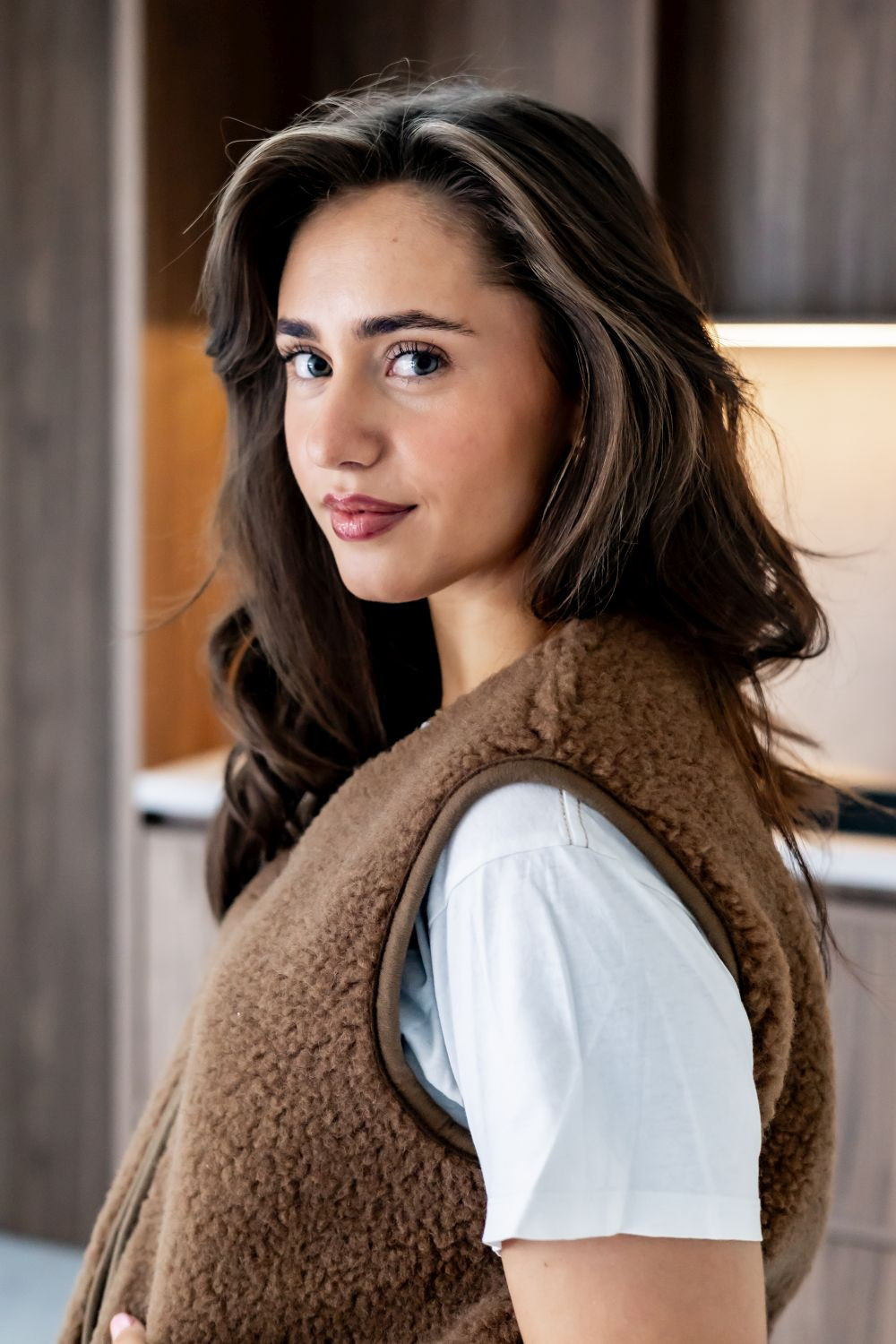 Alwero bodywarmer 'Pos' - teddy brown