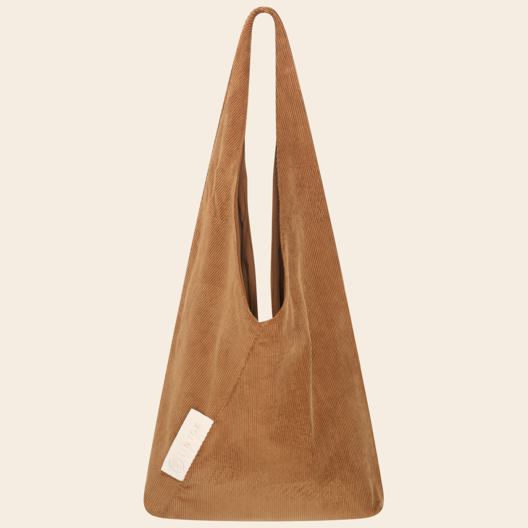 TinTok triangle tas 'Arti' corduroy - bruin