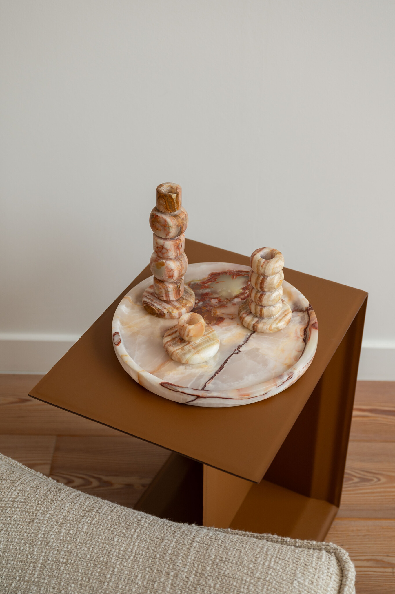 Zaconi kandelaar 'Unwinding Brown ' L - onyx