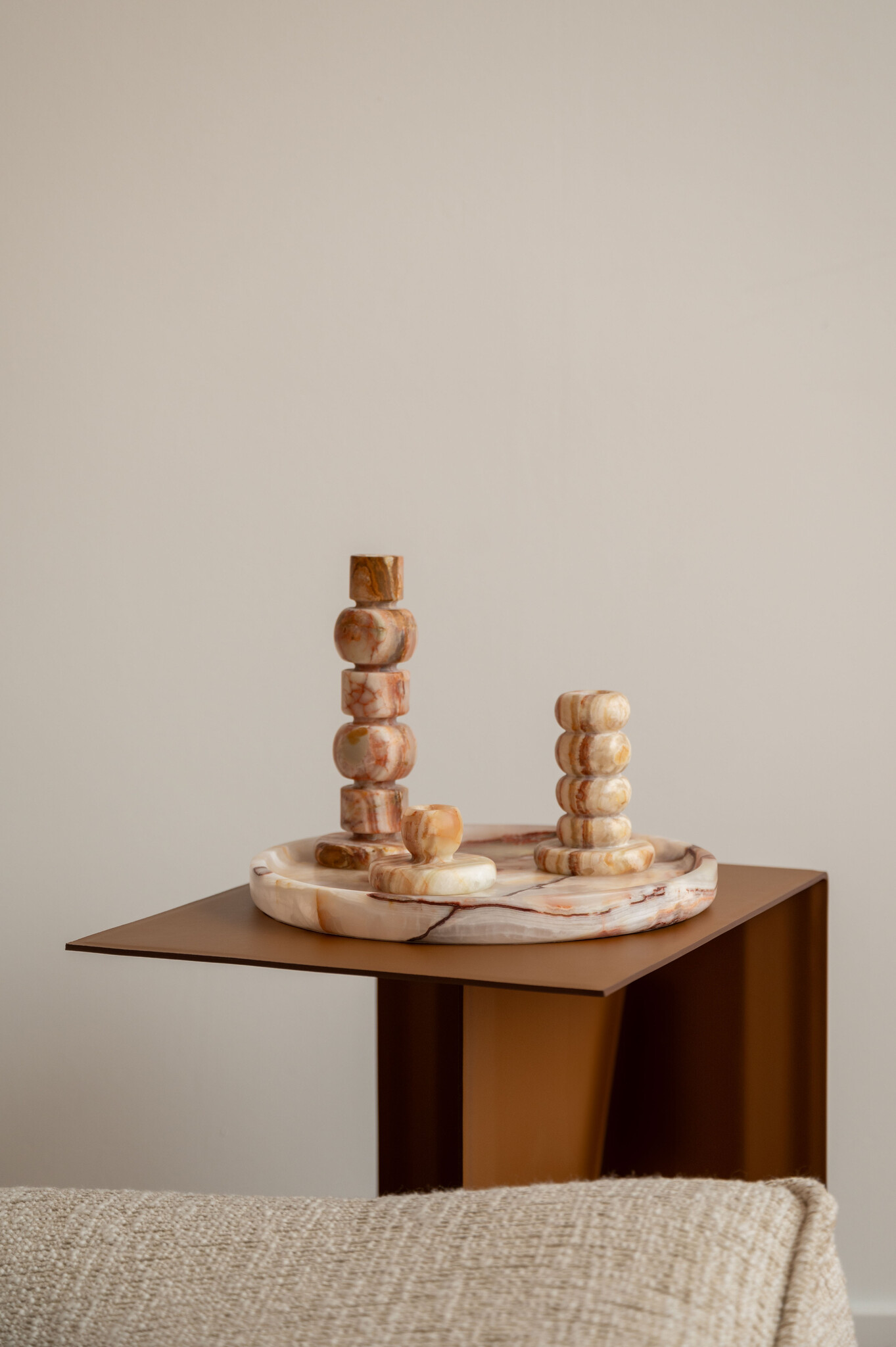 Zaconi candle holder 'Unwinding Brown ' S - onyx