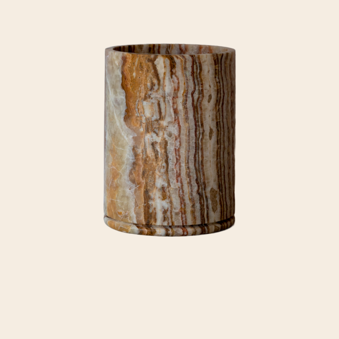 Zaconi t-licht houder 'Unwinding Brown' L - onyx