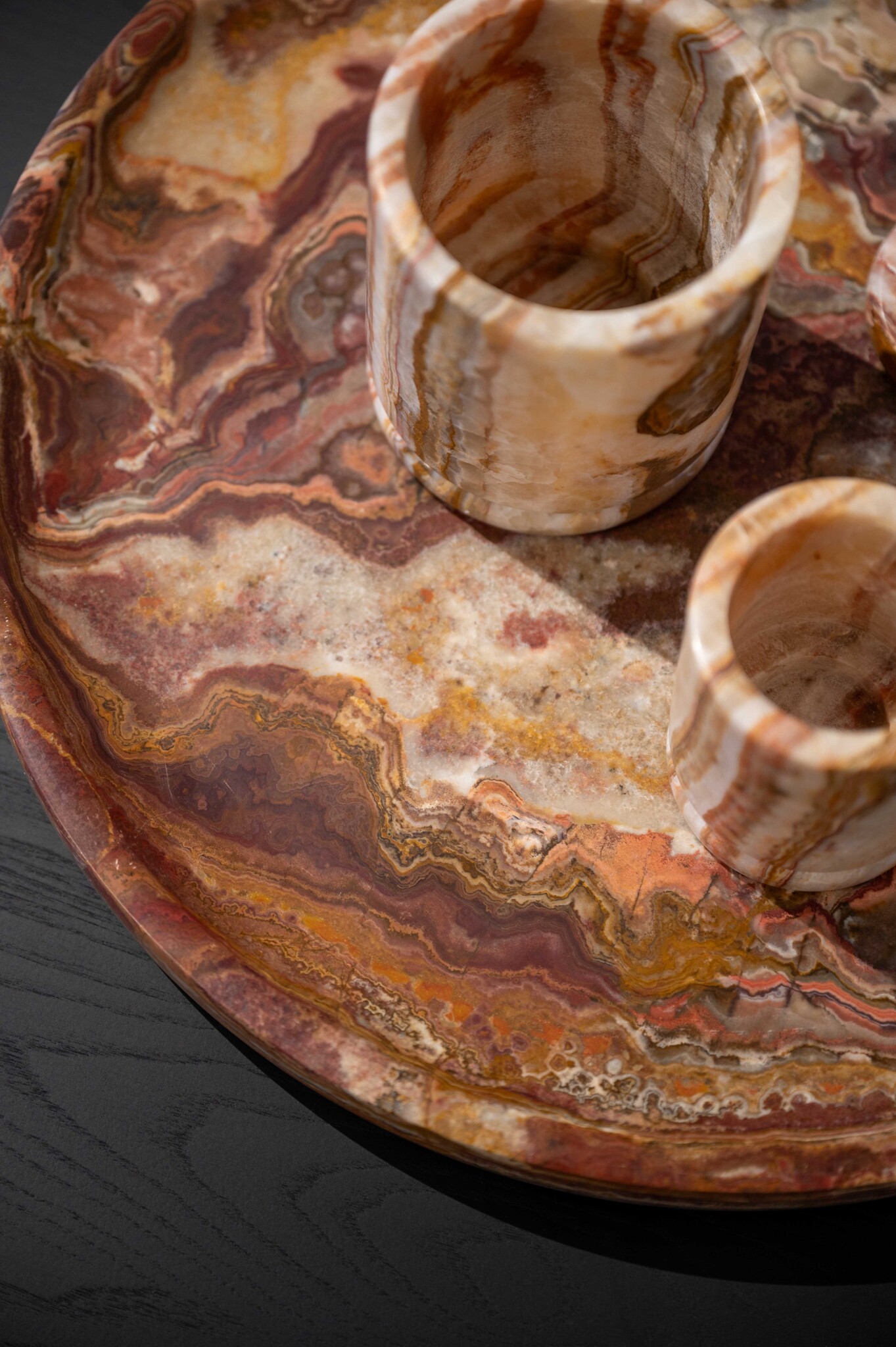 Zaconi t-licht houder 'Unwinding Brown' L - onyx