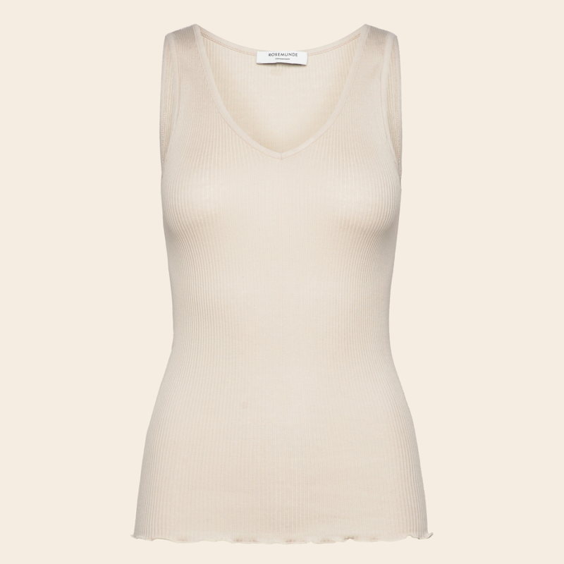 Rosemunde v-neck top silk / cotton - rainy day