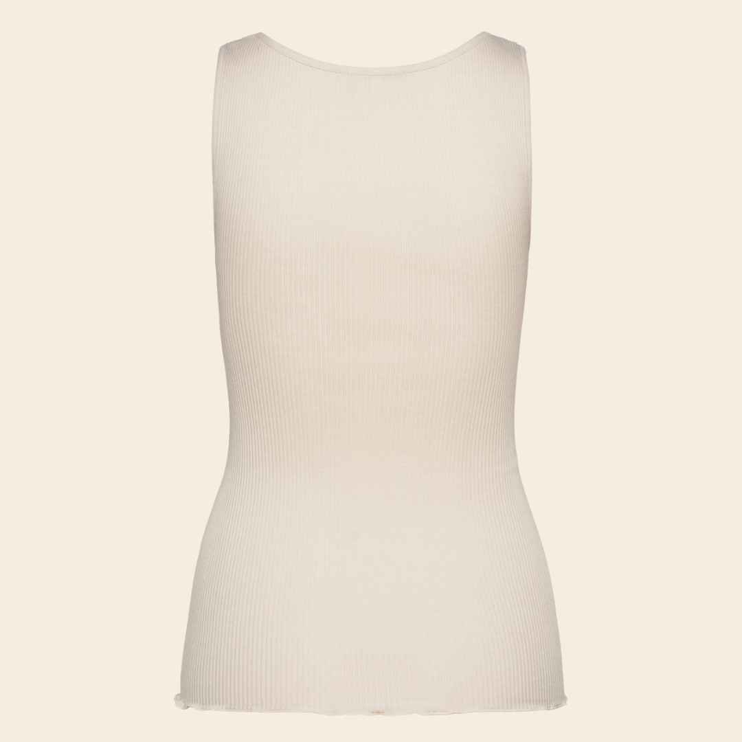 Rosemunde v-hals top 'Beatha' zijde/katoen - rainy day