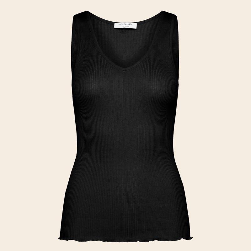 Rosemunde v-neck top silk / cotton - black
