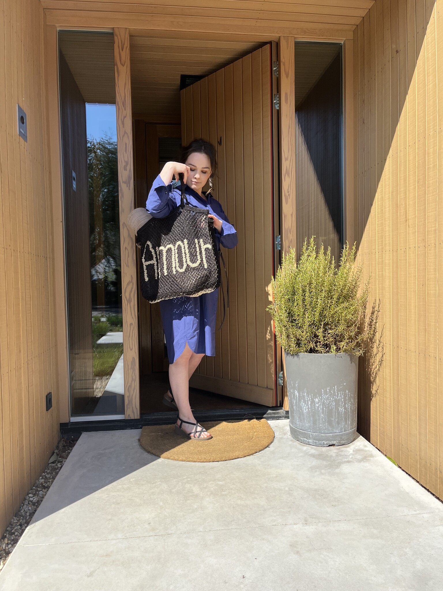 The Jacksons tas 'Amour' jute - zwart