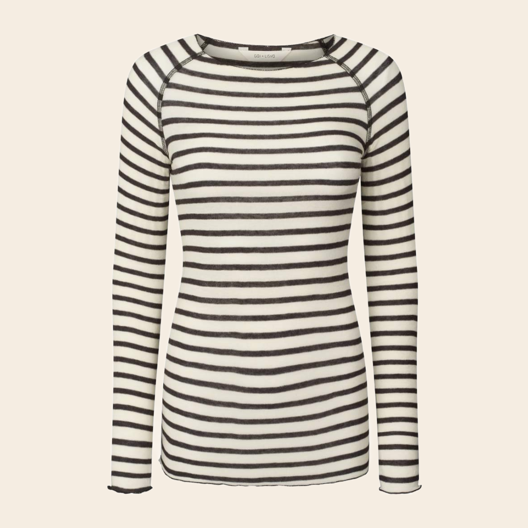 Gai&Lisva shirt 'Amalie' reverse - brown stripe