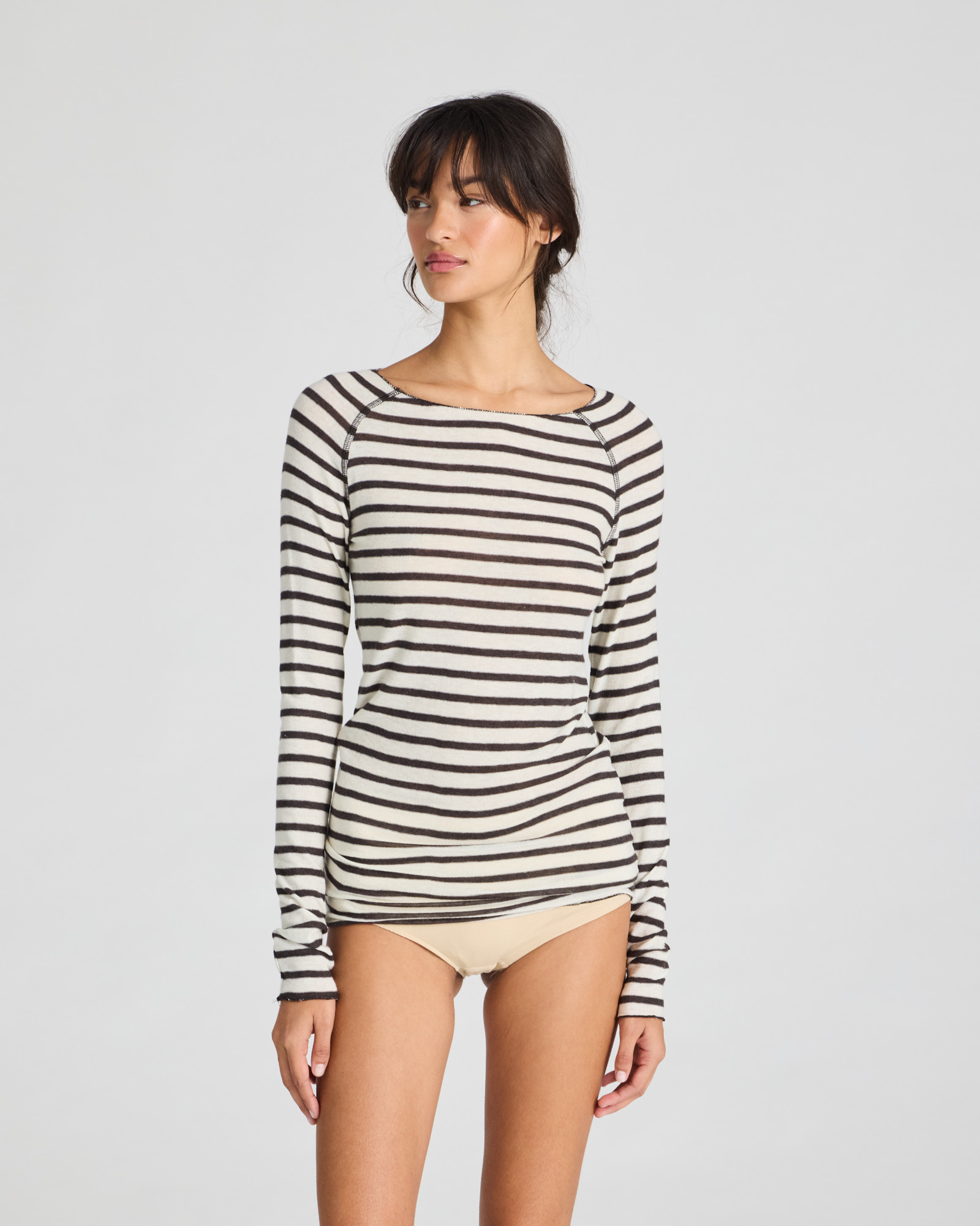 Gai&Lisva shirt 'Amalie' reverse - brown stripe