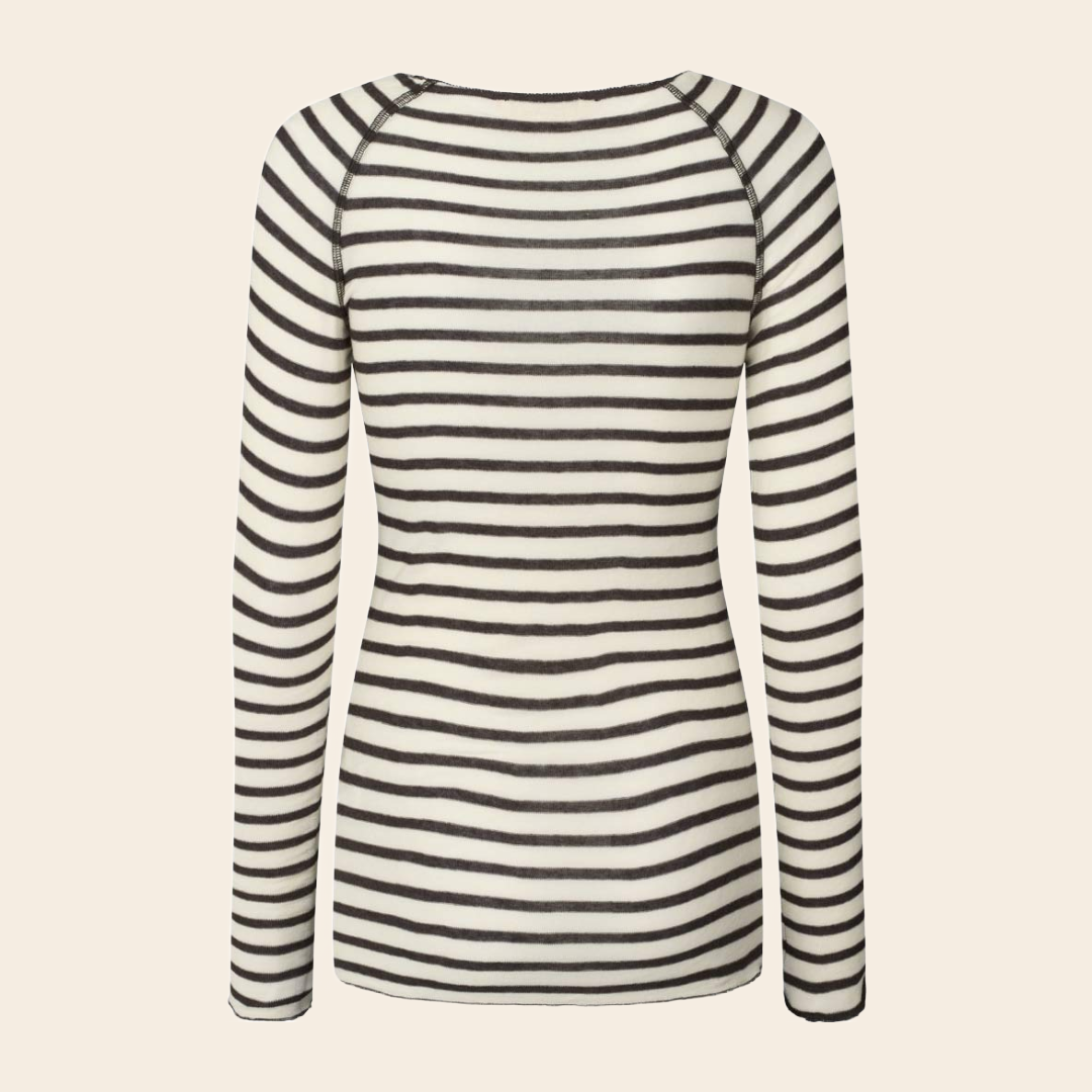 Gai&Lisva shirt 'Amalie' reverse - brown stripe