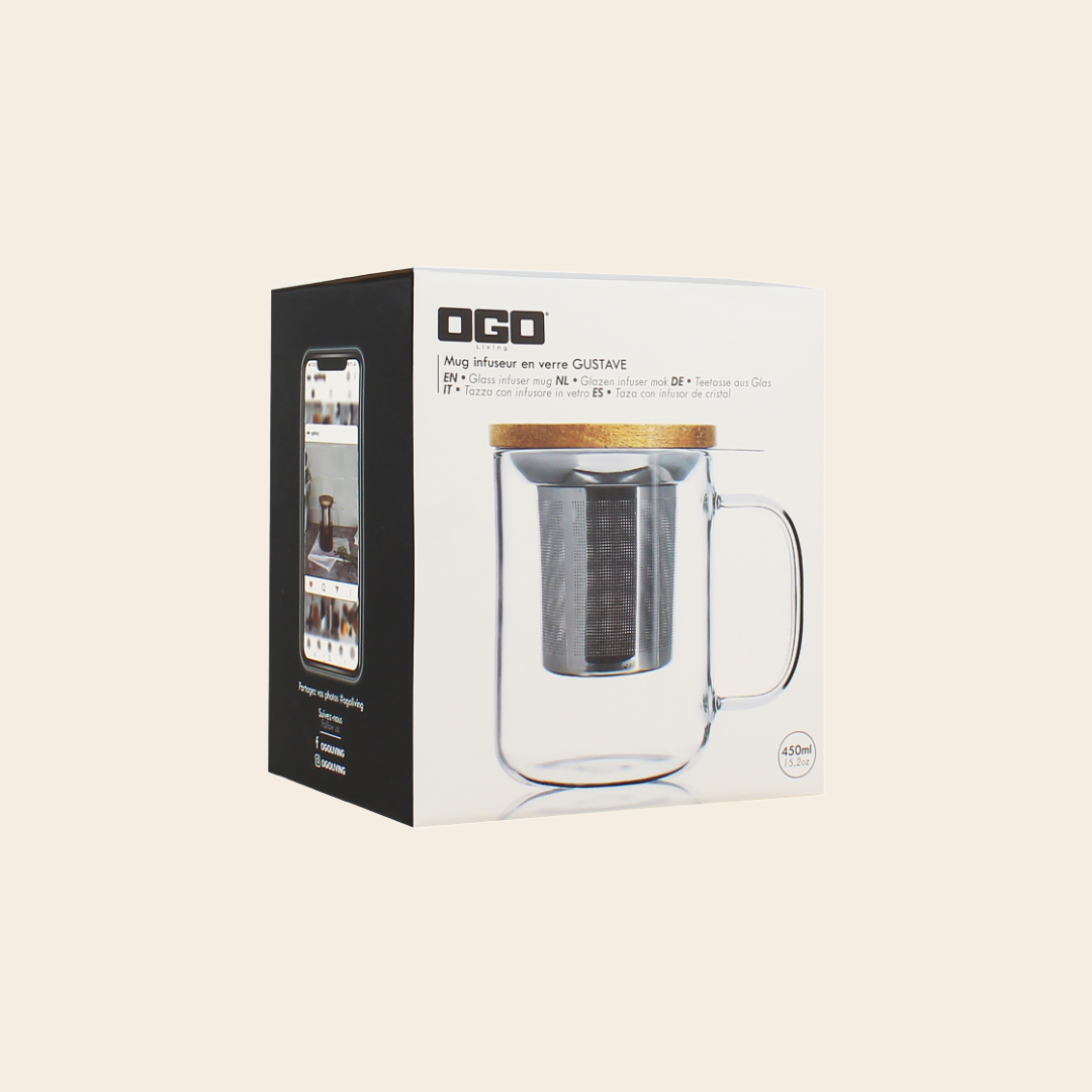 Ogo Living theemok 'Gustave' borosilicaatglas - 450ml