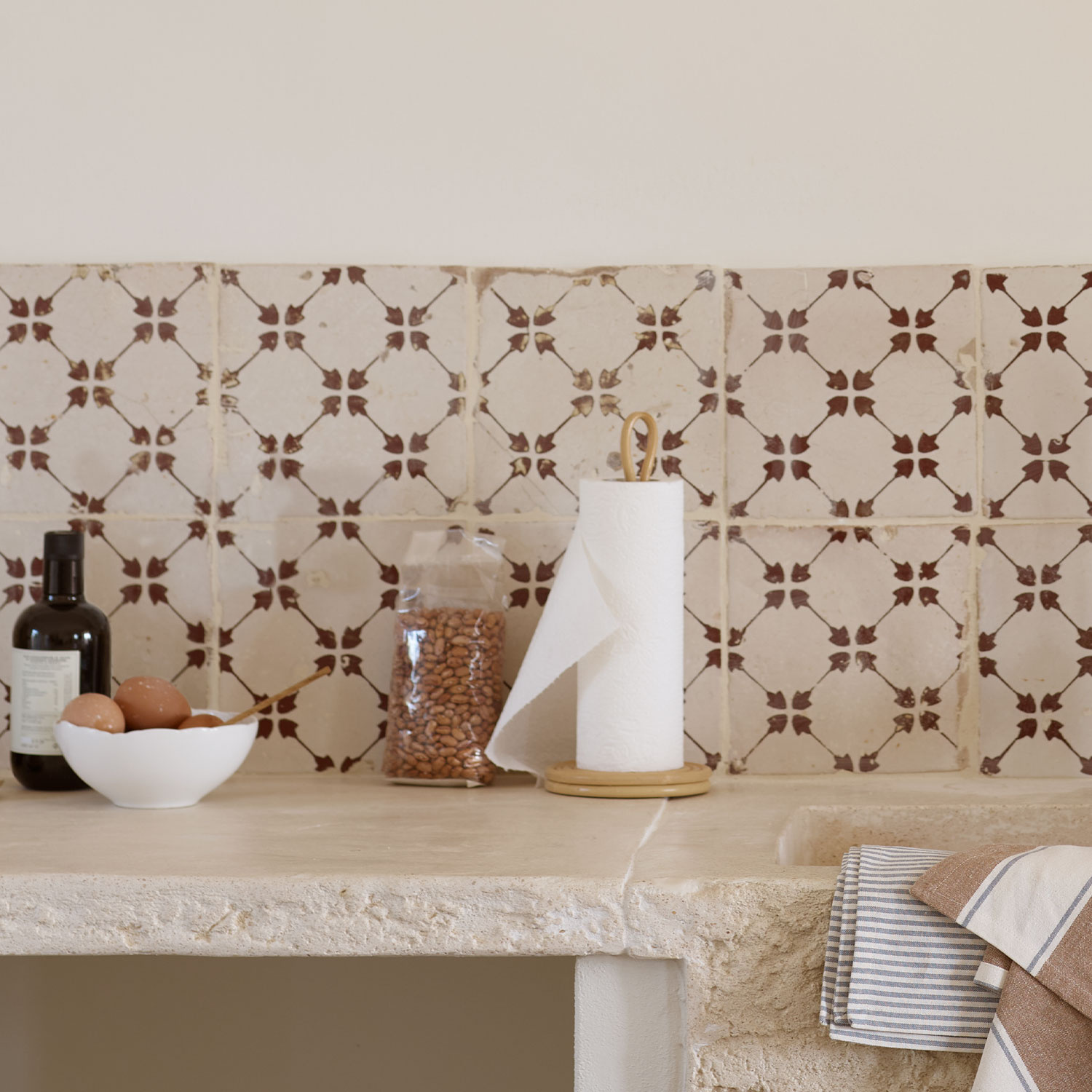 TineK Home keukenrolhouder 'Kubu' - rattan