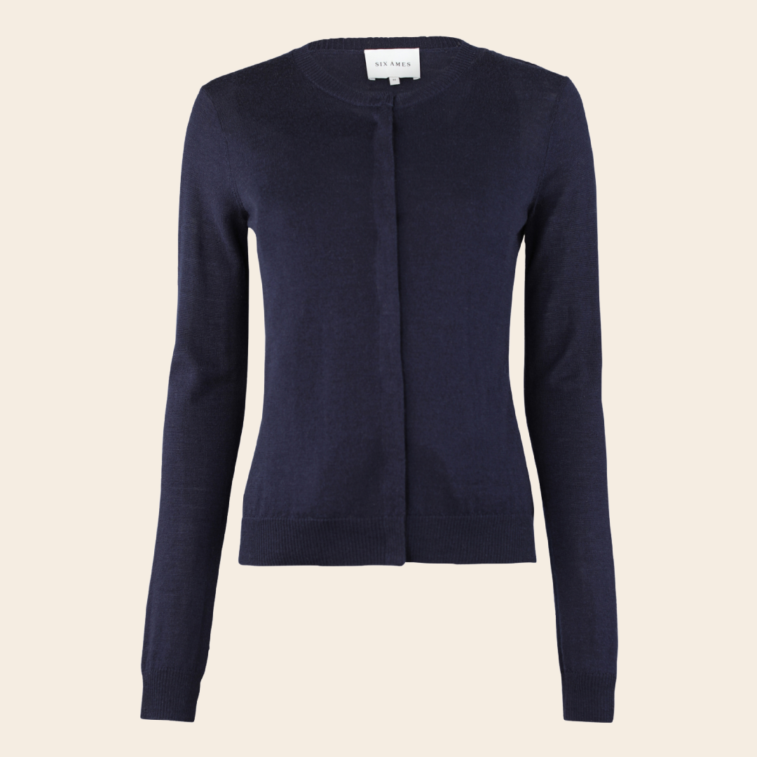 Six Ames vest 'Ulla' merinowol - night sky