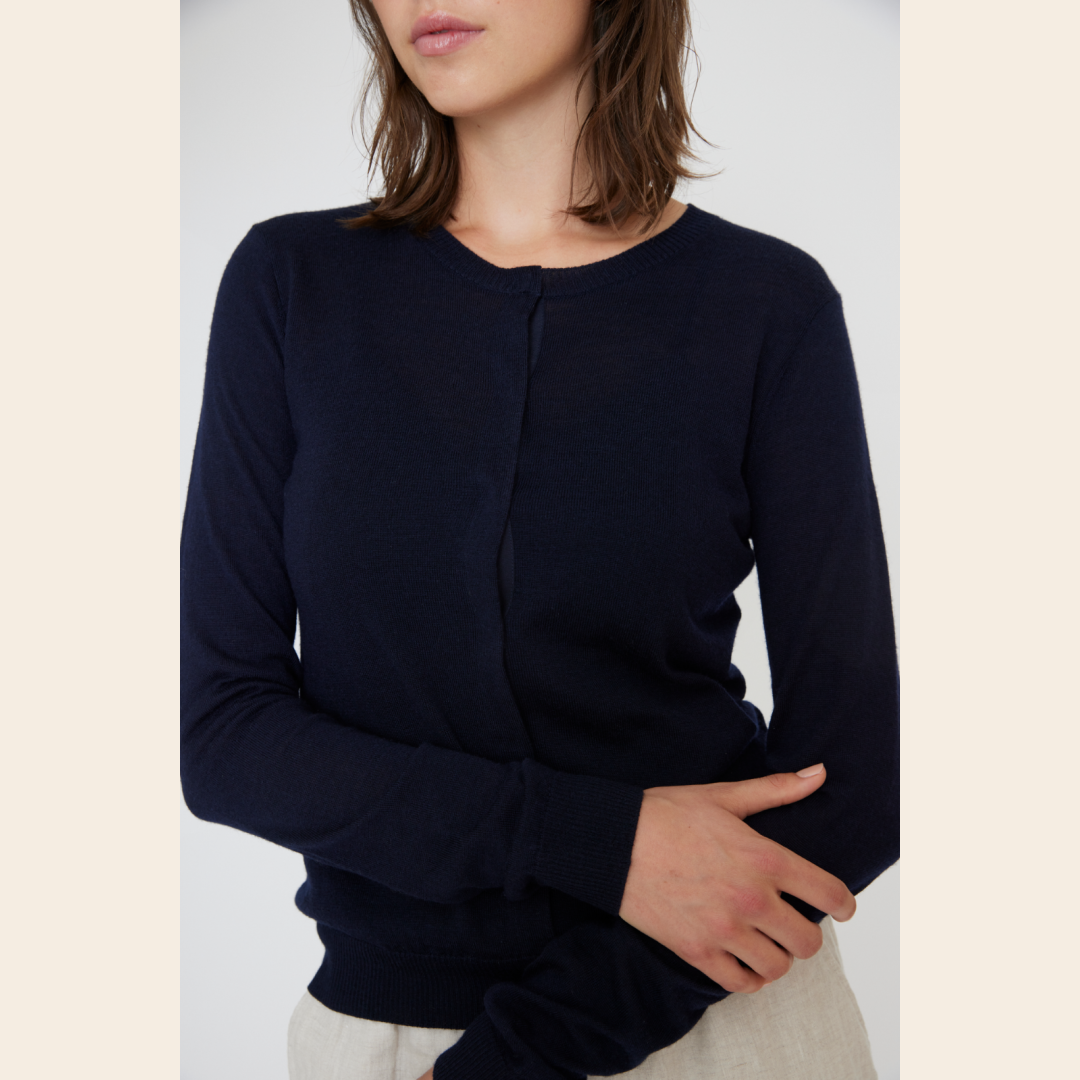 Six Ames vest 'Ulla' merinowol - night sky