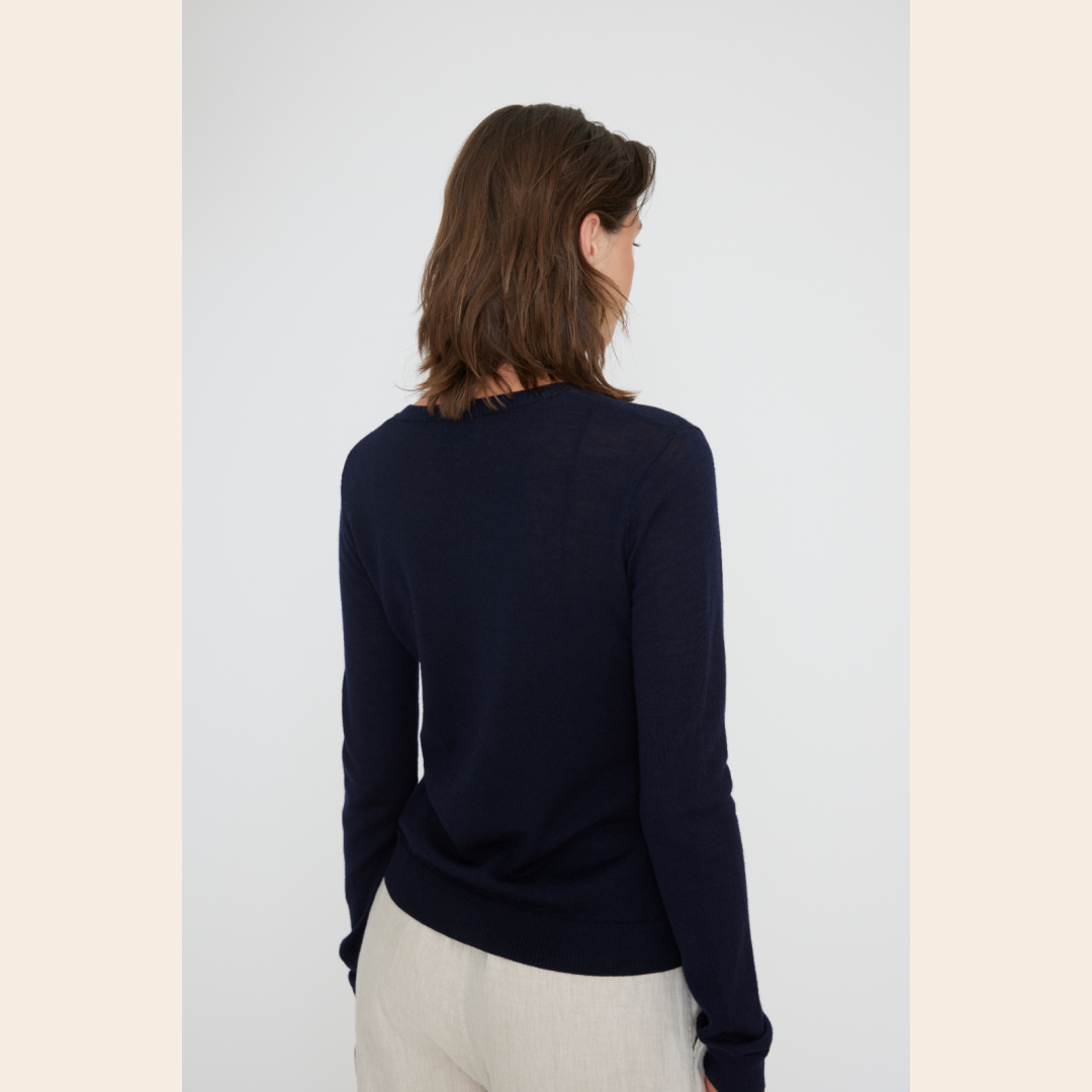 Six Ames vest 'Ulla' merinowol - night sky