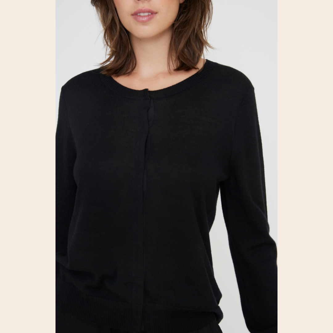 Six Ames vest 'Ulla' merinowol - zwart