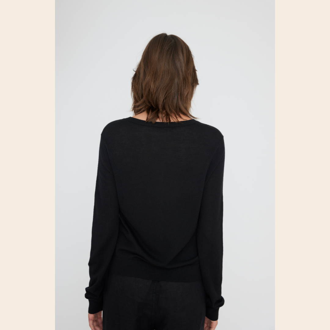 Six Ames vest 'Ulla' merinowol - zwart