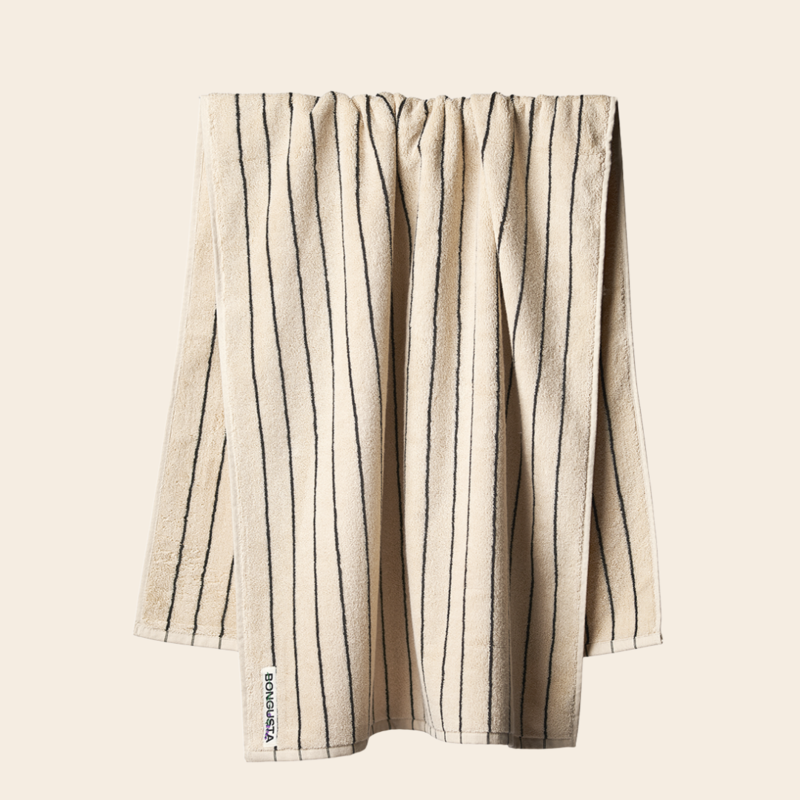 Bongusta handdoek 'Naram' - Cream & Ink