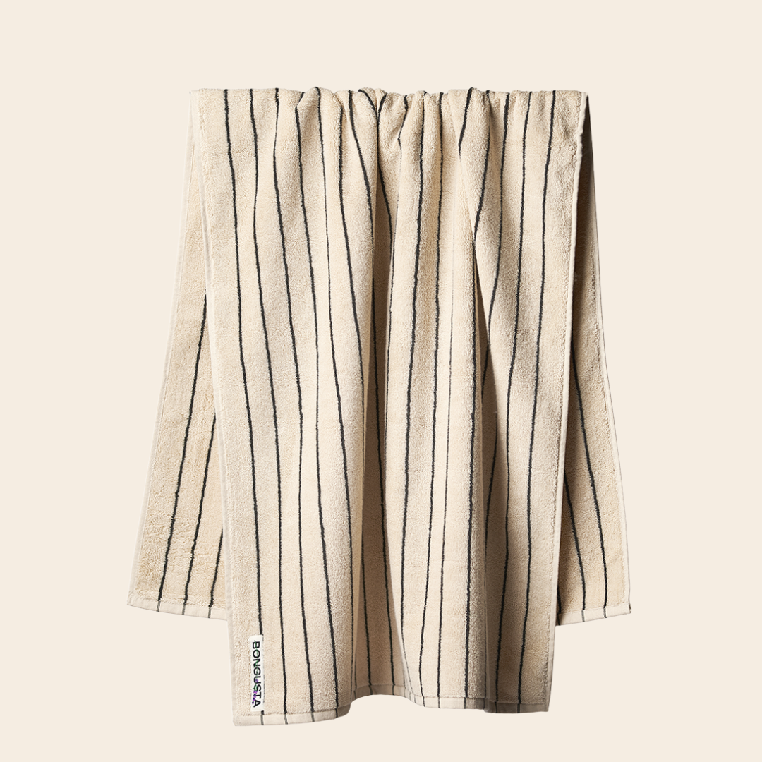 Bongusta towel 'Naram' - cream & ink