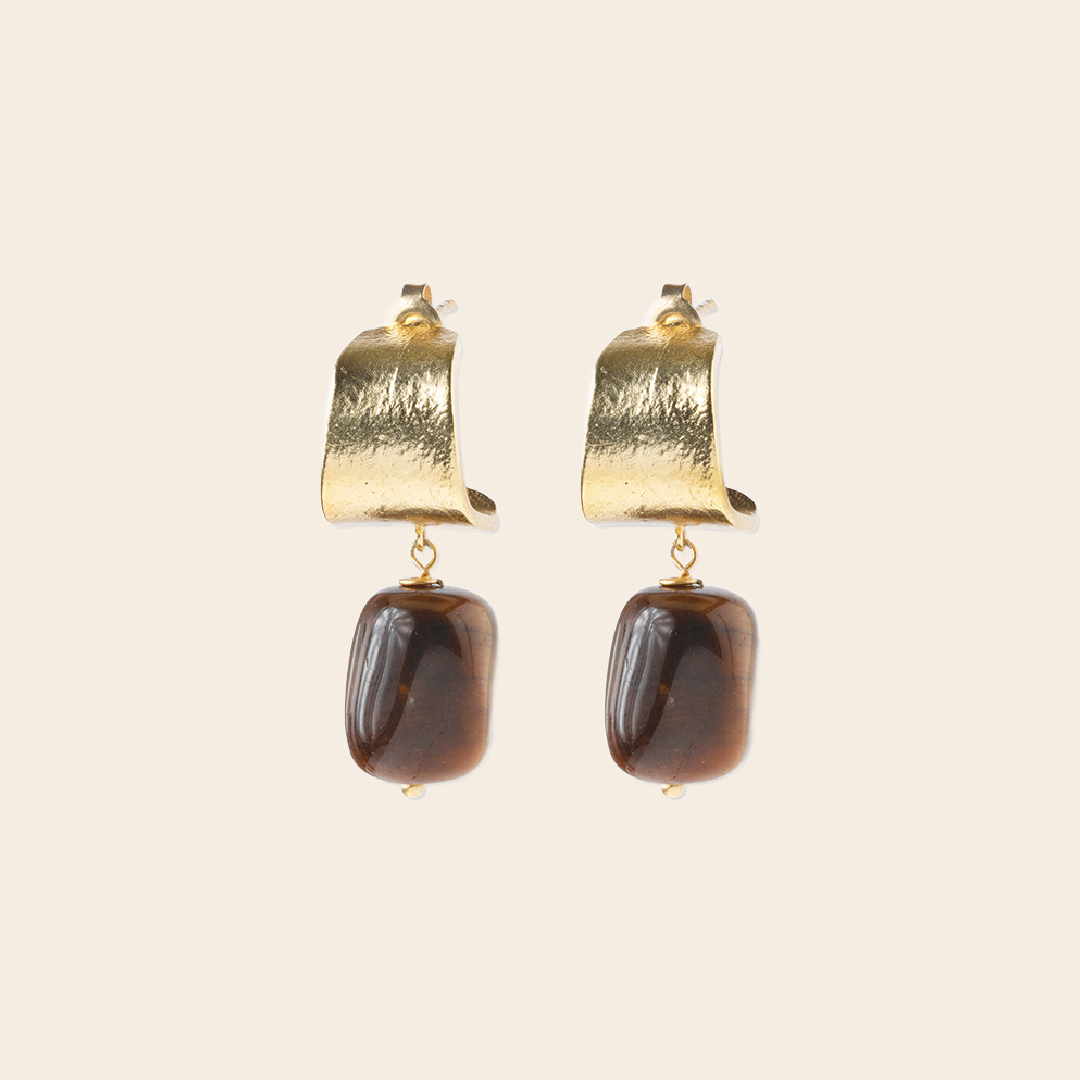 A Beautiful Story earrings  'Honest' - tigerstone