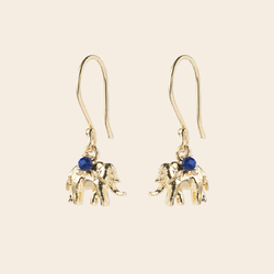 A Beautiful Story earrings 'Generous' elephant - lapis lazuli