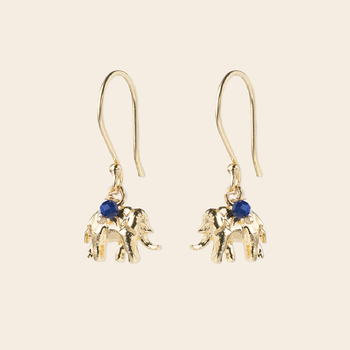 A Beautiful Story oorbellen 'Generous' olifant - lapis lazuli
